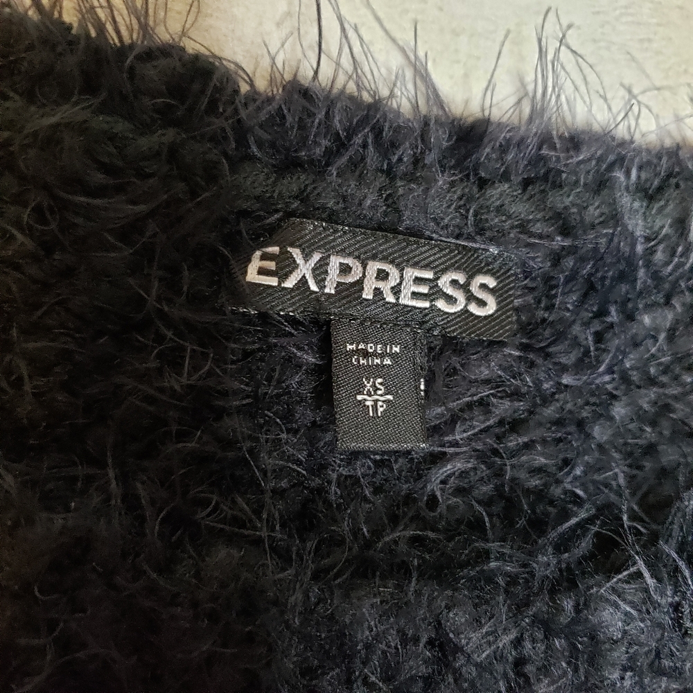Express Ombre Color Block Fuzzy Sweater - Picture 6 of 7